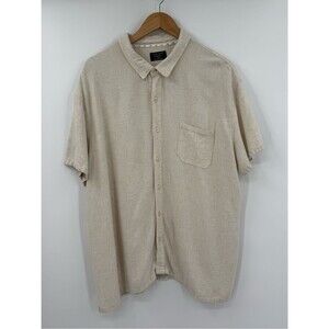 Little Bipsy Collection Linen Blend Button Down Shirt | Oatmeal | XXL